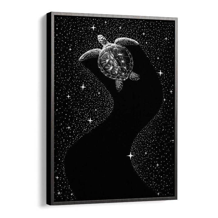 Starry Turtle Black Version By Aliriza Cakir Surreal Paintings Surreal Art in Black Floater Frame