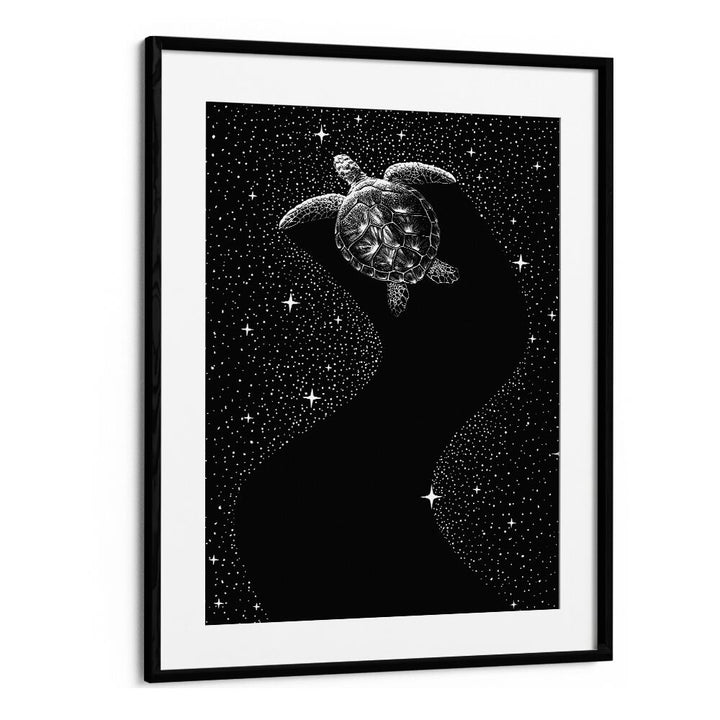 Starry Turtle Black Version By Aliriza Cakir Surreal Paintings Surreal Art in Black Frame With Mount