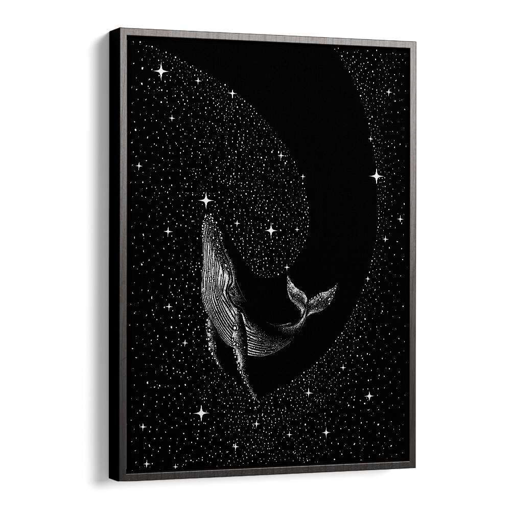 Starry Whale Black Version By Aliriza Çakir Surreal Paintings Surreal Art in Black Floater Frame