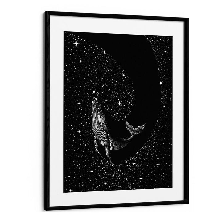 Starry Whale Black Version By Aliriza Çakir Surreal Paintings Surreal Art in Black Frame With Mount