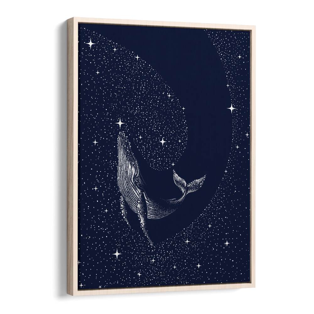 Starry Whale By Aliriza Çakir Surreal Paintings Surreal Art in Oak Wood Floater Frame