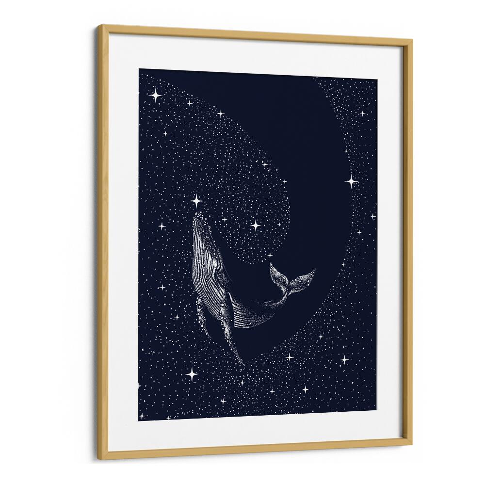 Starry Whale By Aliriza Çakir Surreal Paintings Surreal Art in Oak Wood Frame With Mount