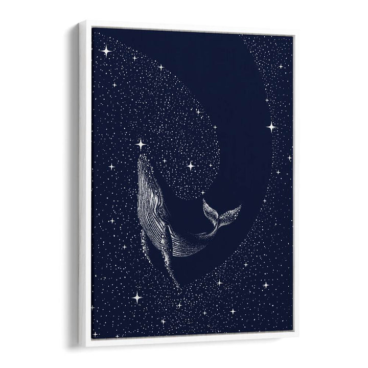 Starry Whale By Aliriza Çakir Surreal Paintings Surreal Art in White Floater Frame