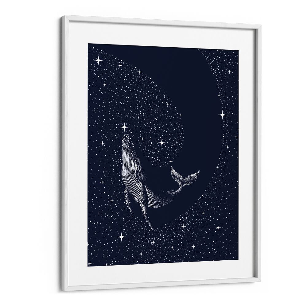 Starry Whale By Aliriza Çakir Surreal Paintings Surreal Art in White Frame With Mount