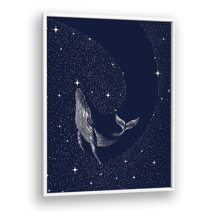 Starry Whale By Aliriza Çakir Surreal Paintings Surreal Art in White Plain Frame