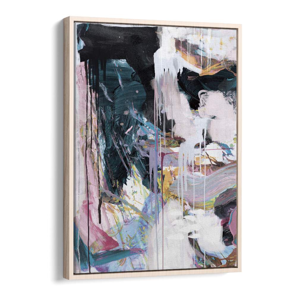 Statement II By Dan Hobday Abstract Art Abstract Paintings in Oak Wood Floater Frame