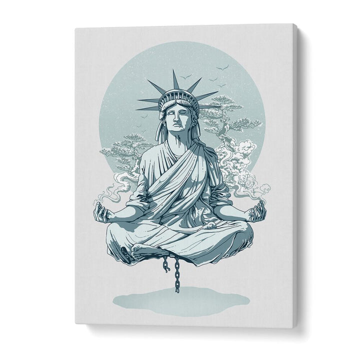 Statue Of Liberty Meditating American Art Prints in Gallery Wrap