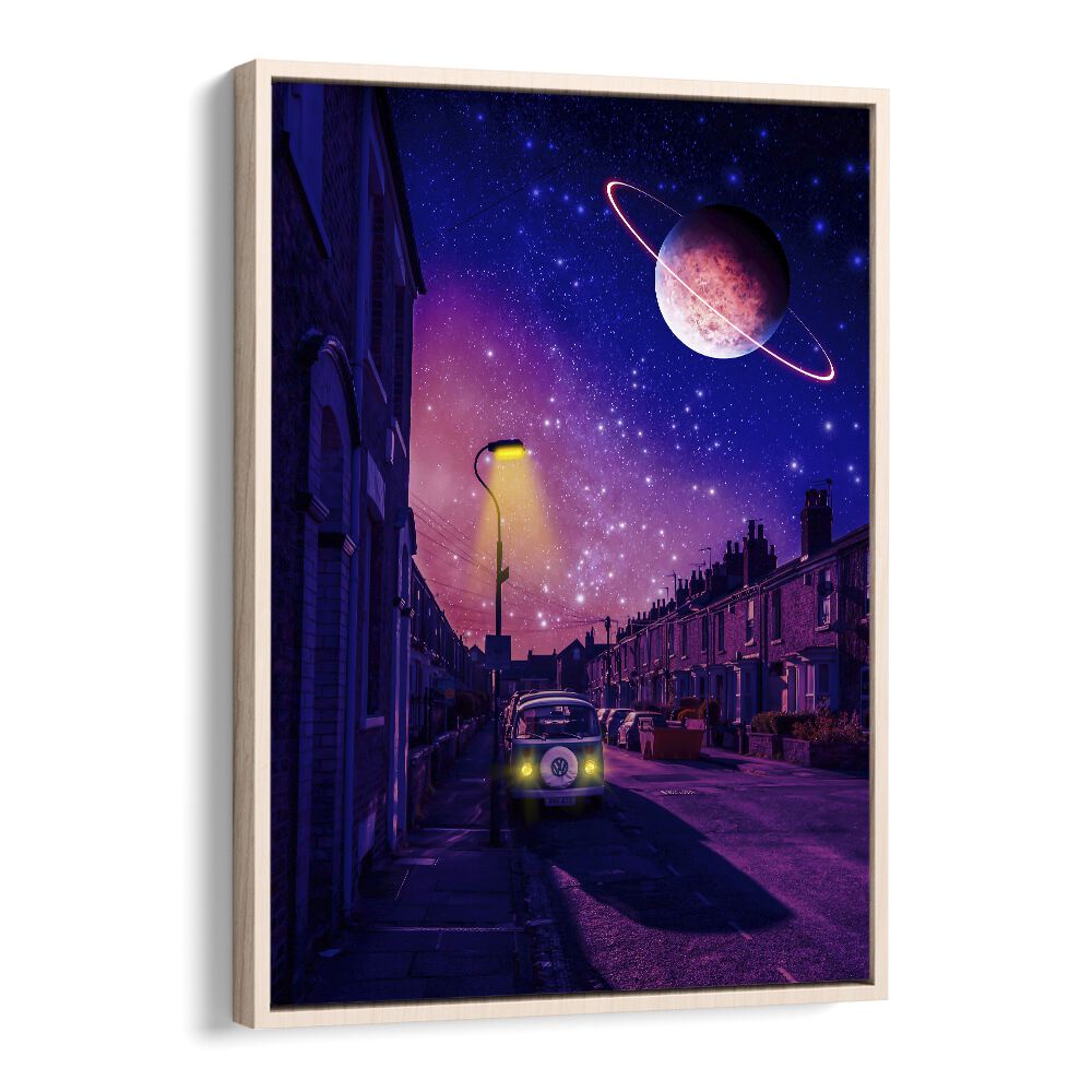 Stellar by Ritvik Takkar Surrealism in Oak Wood Floater Frame