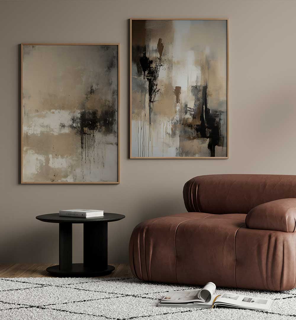 STILL SILENCE SET , SET OF 2 PAINTINGS