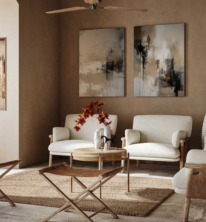 STILL SILENCE SET , SET OF 2 PAINTINGS