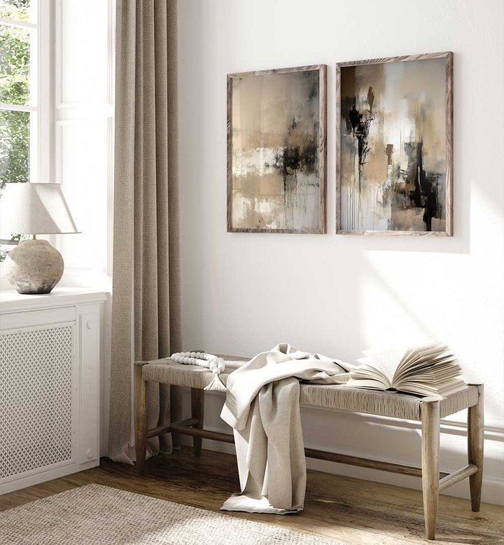 STILL SILENCE SET , SET OF 2 PAINTINGS