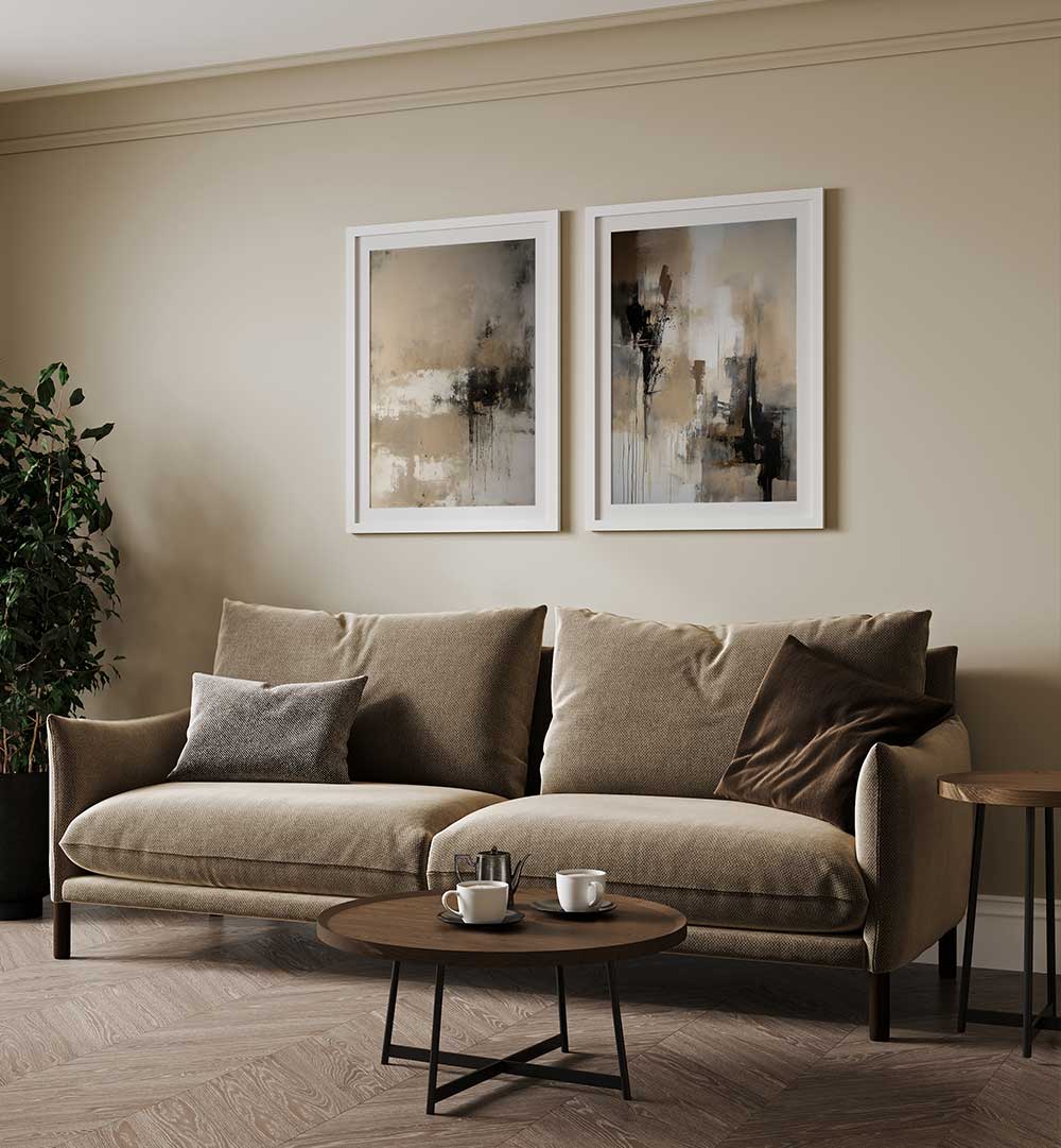 STILL SILENCE SET , SET OF 2 PAINTINGS