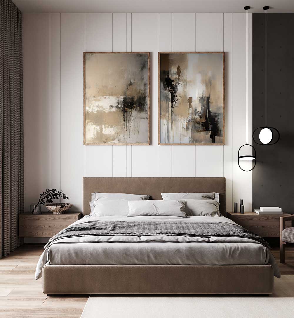 STILL SILENCE SET , SET OF 2 PAINTINGS