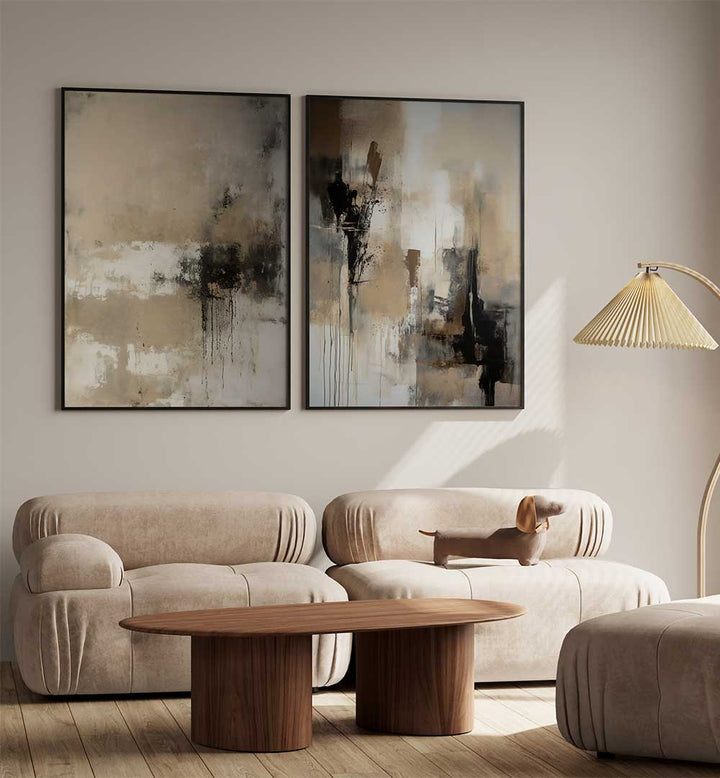 STILL SILENCE SET , SET OF 2 PAINTINGS