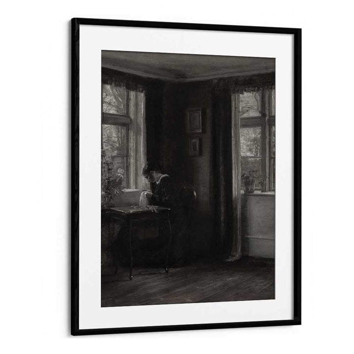 Stitching Shadows Gothic Threads Of Fate Gothic Art Prints in Black Frame With Mount