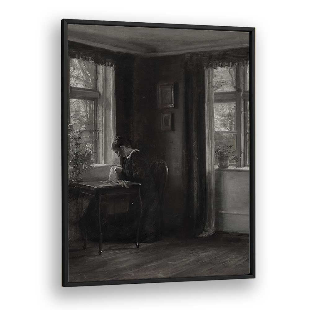 Stitching Shadows Gothic Threads Of Fate Gothic Art Prints in Black Plain Frame