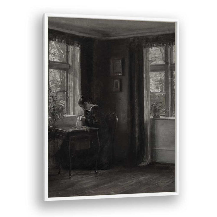 Stitching Shadows Gothic Threads Of Fate Gothic Art Prints in White Plain Frame