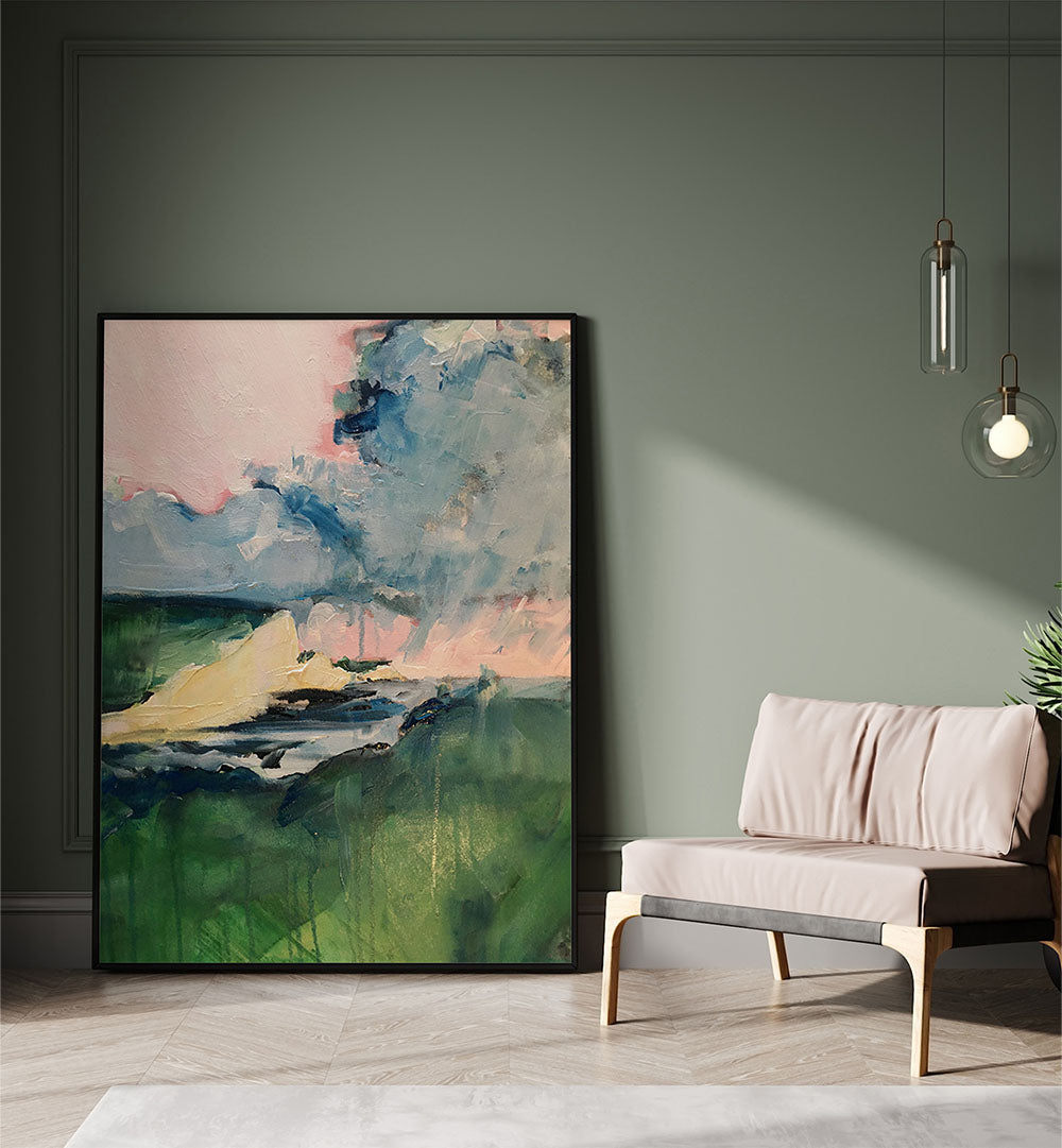 Abstract STORMY HORIZON landscape paintings bring emotion and serenity to your space, perfect for any captivating decor.