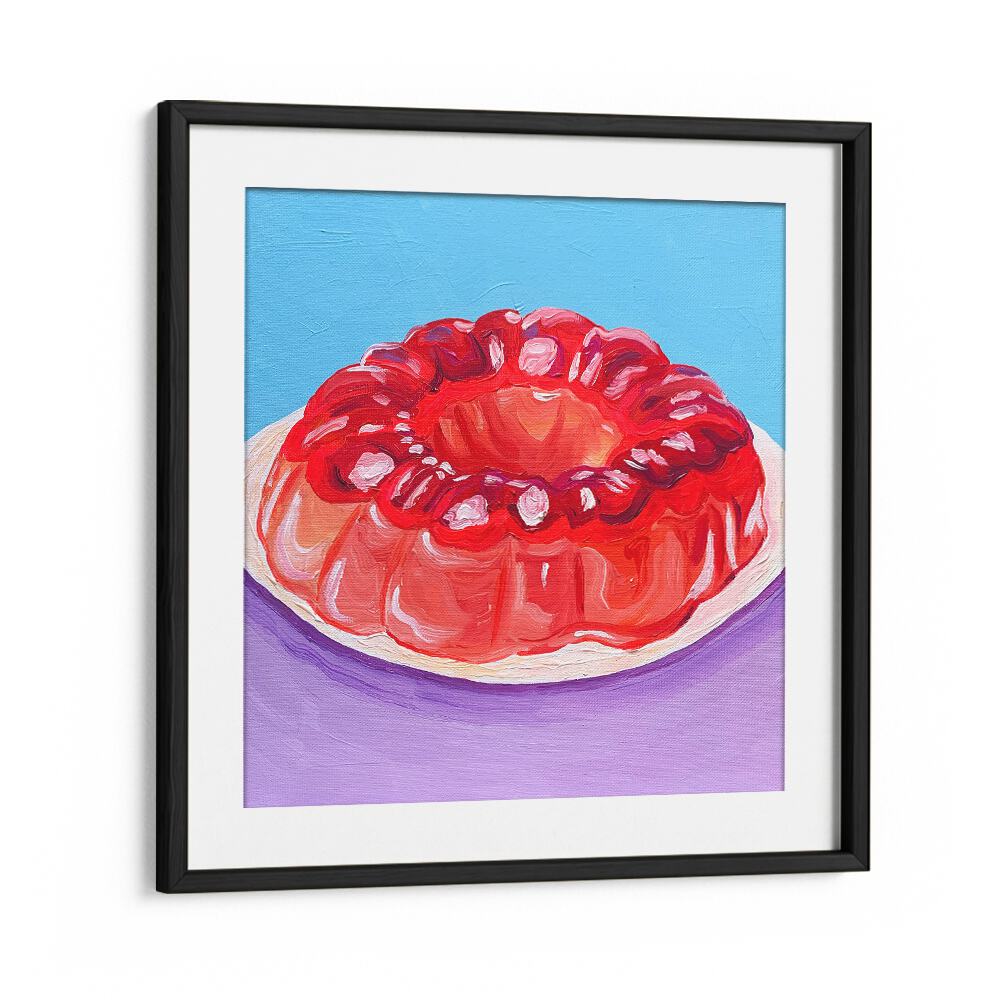 Strawberry Jello By Key And Sea Creative Bar and Cafe Art Print in Black Frame With Mount