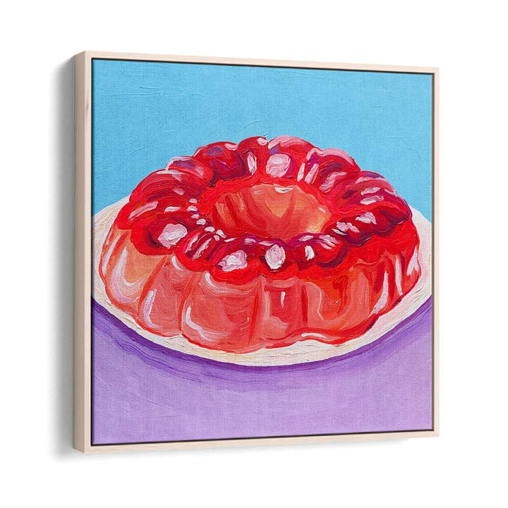 Strawberry Jello By Key And Sea Creative Bar and Cafe Art Print in Oak Wood Floater Frame