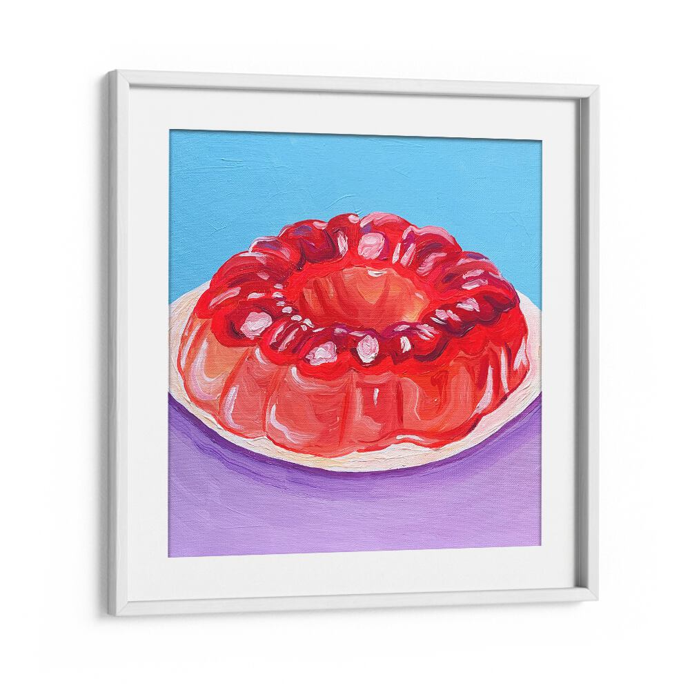 Strawberry Jello By Key And Sea Creative Bar and Cafe Art Print in White Frame With Mount