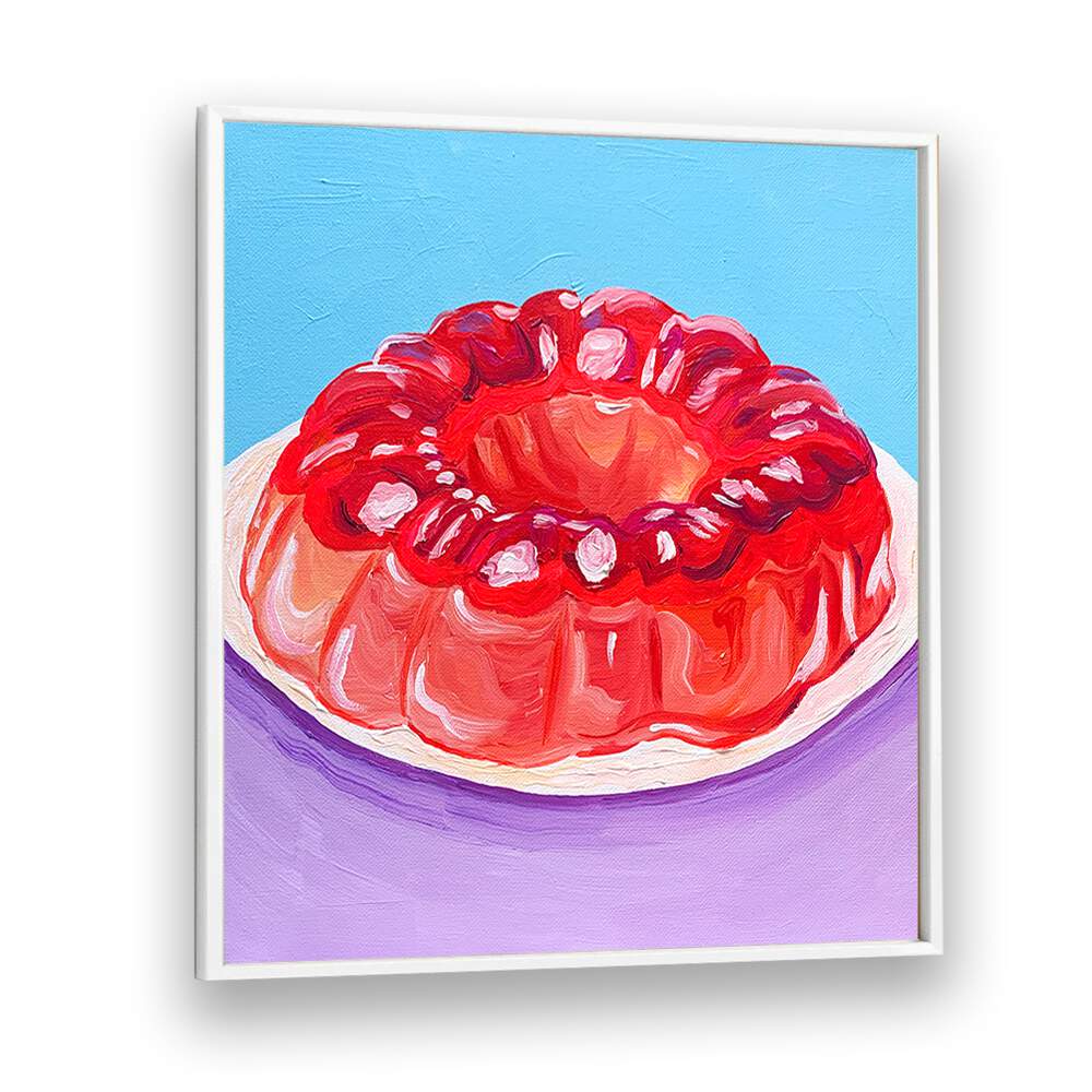 Strawberry Jello By Key And Sea Creative Bar and Cafe Art Print in White Plain Frame