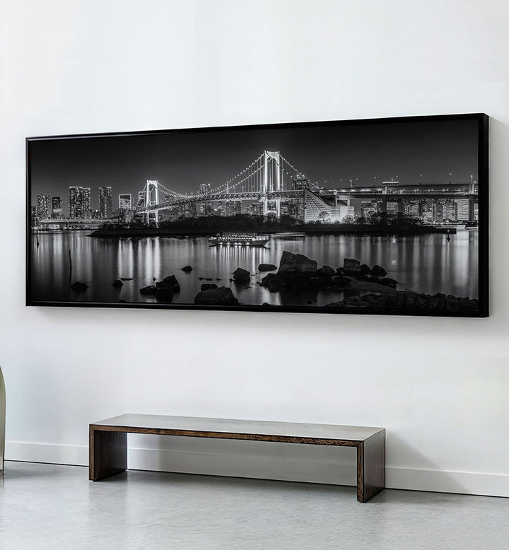 STRIKING TOKYO SKYLINE IN THE EVENING , PANORAMIC ART