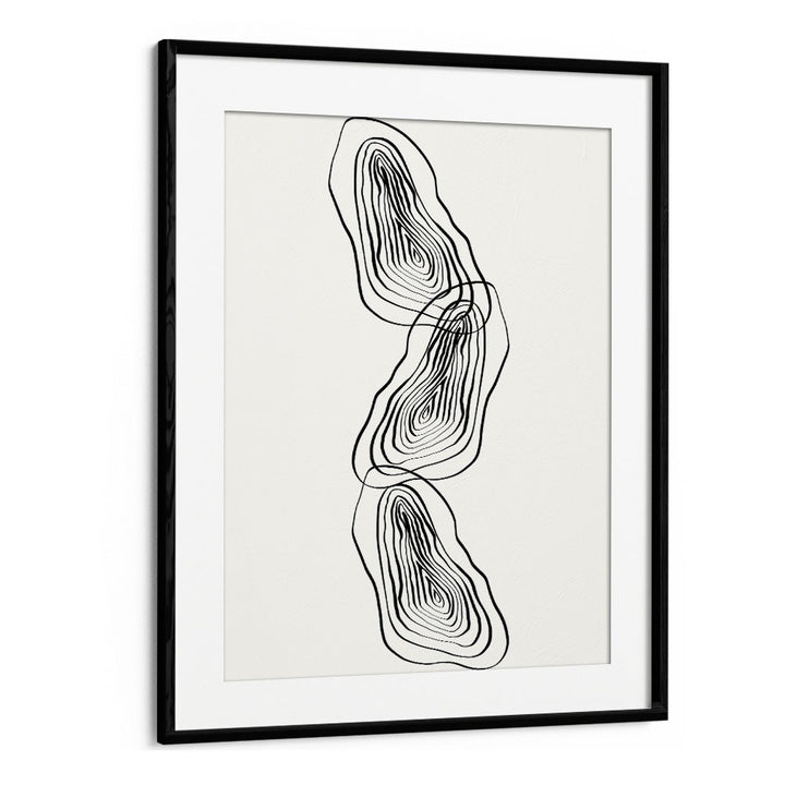 String Of Wood By Grishma Korjani Line Art Prints in Black Frame With Mount