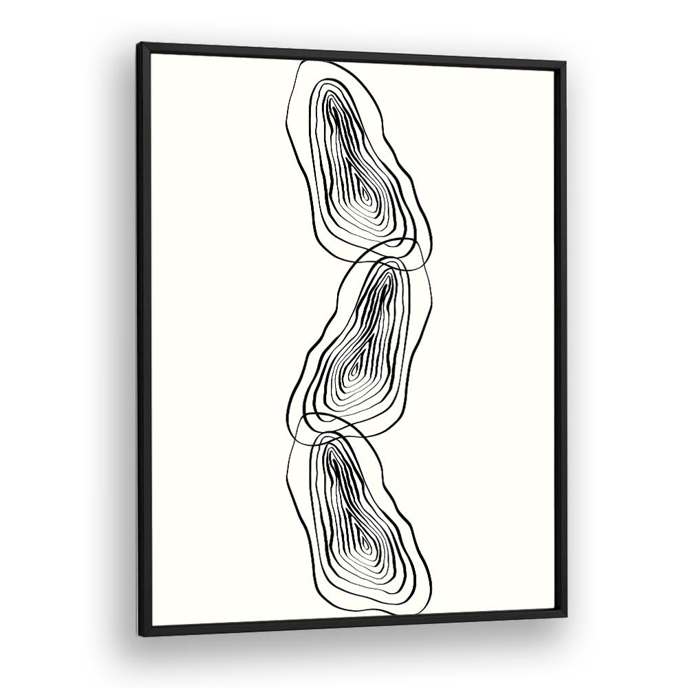 String Of Wood By Grishma Korjani Line Art Prints in Black Plain Frame