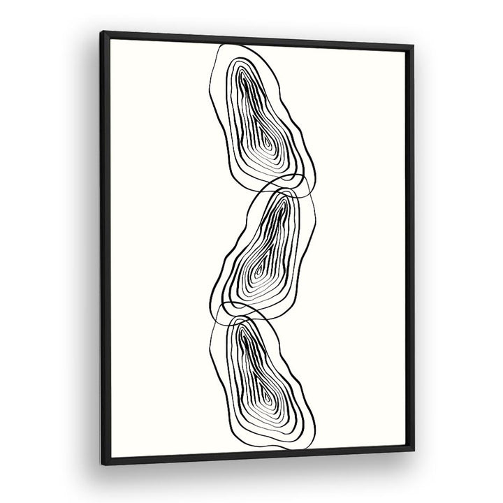 String Of Wood By Grishma Korjani Line Art Prints in Black Plain Frame