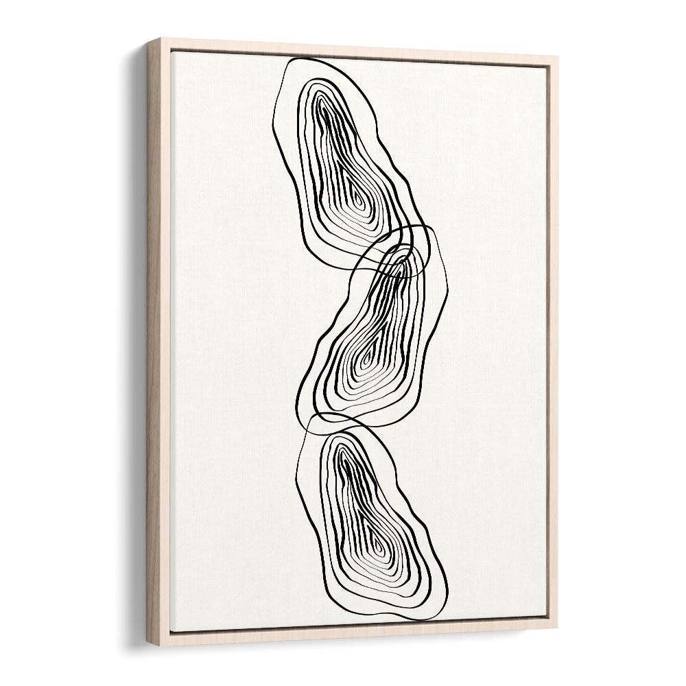 String Of Wood By Grishma Korjani Line Art Prints in Oak Wood Floater Frame