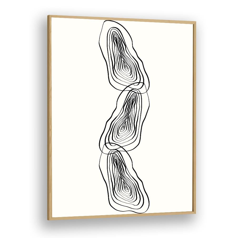 String Of Wood By Grishma Korjani Line Art Prints in Oak Wood Plain Frame