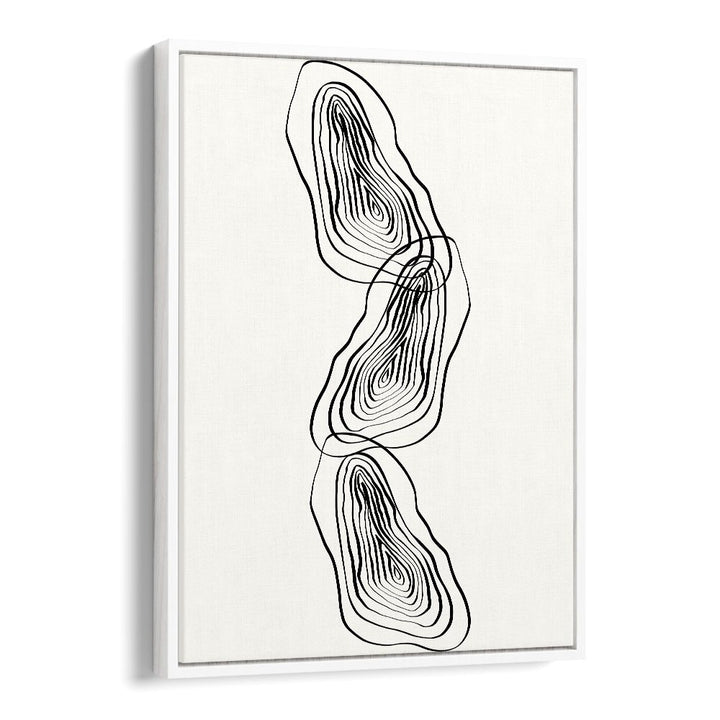 String Of Wood By Grishma Korjani Line Art Prints in White Floater Frame