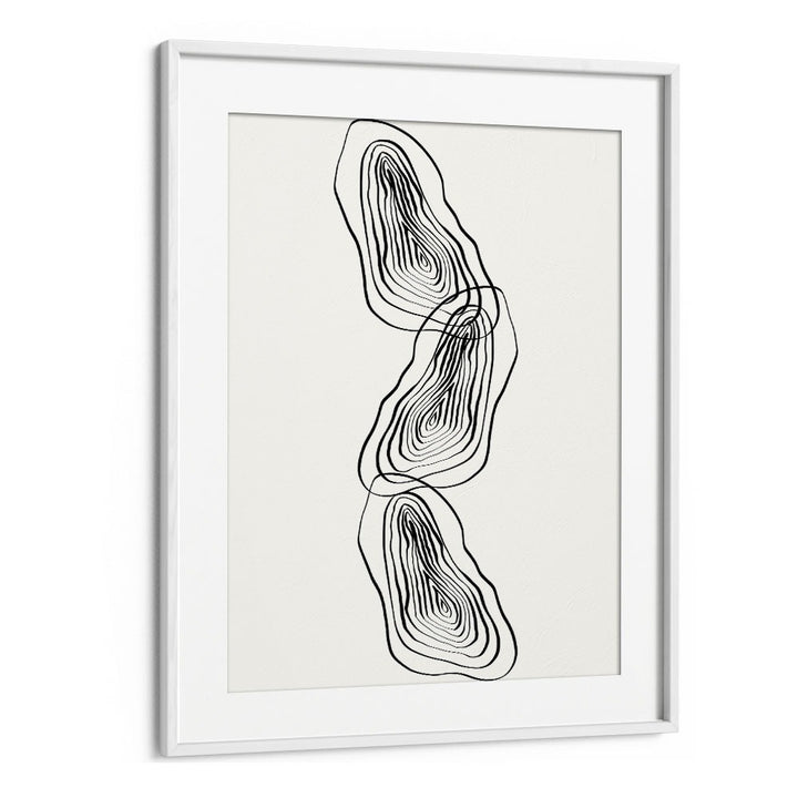 String Of Wood By Grishma Korjani Line Art Prints in White Frame With Mount