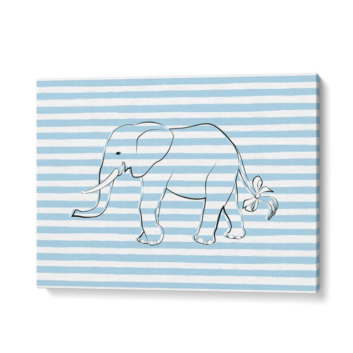 Stripe Elephant By Martina Kids Room Art in Gallery Wrap