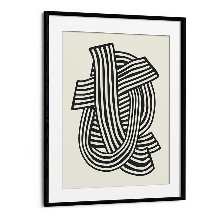 Striped Abstract In Black By Little Dean Abstract Art Abstract Paintings in Black Frame With Mount