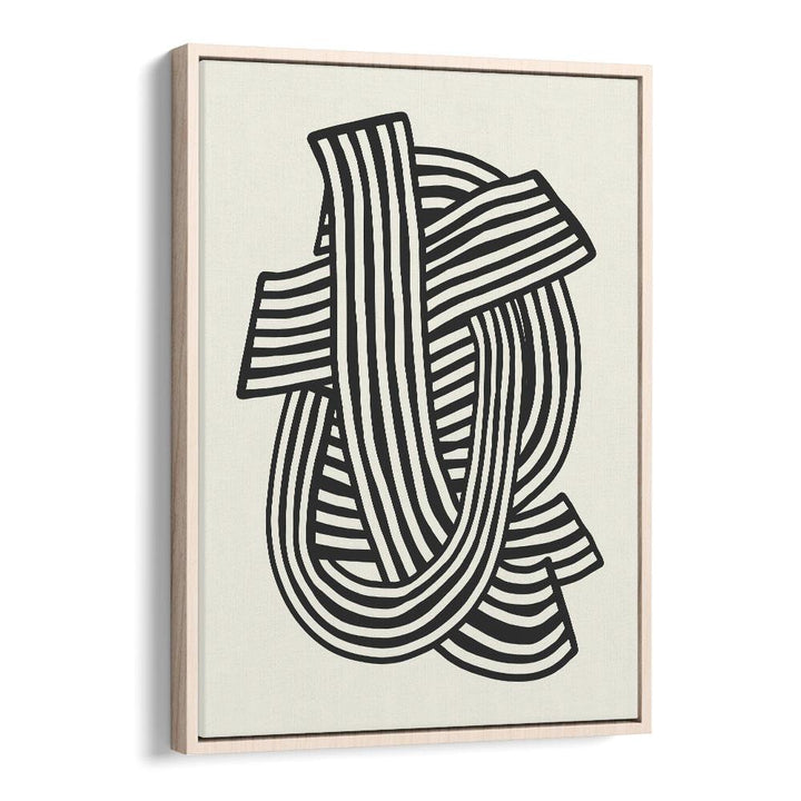 Striped Abstract In Black By Little Dean Abstract Art Abstract Paintings in Oak Wood Floater Frame