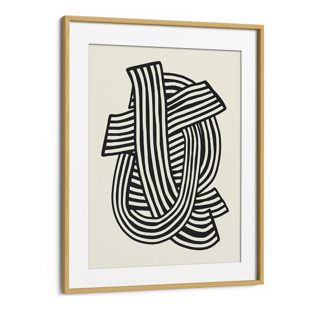 Striped Abstract In Black By Little Dean Abstract Art Abstract Paintings in Oak Wood Frame With Mount