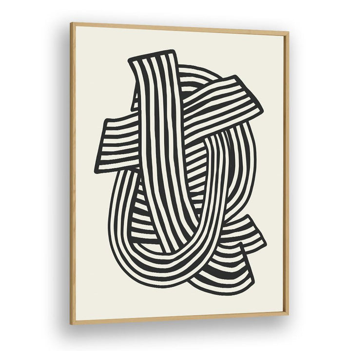 Striped Abstract In Black By Little Dean Abstract Art Abstract Paintings in Oak Wood Plain Frame