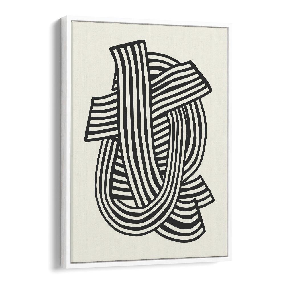 Striped Abstract In Black By Little Dean Abstract Art Abstract Paintings in White Floater Frame