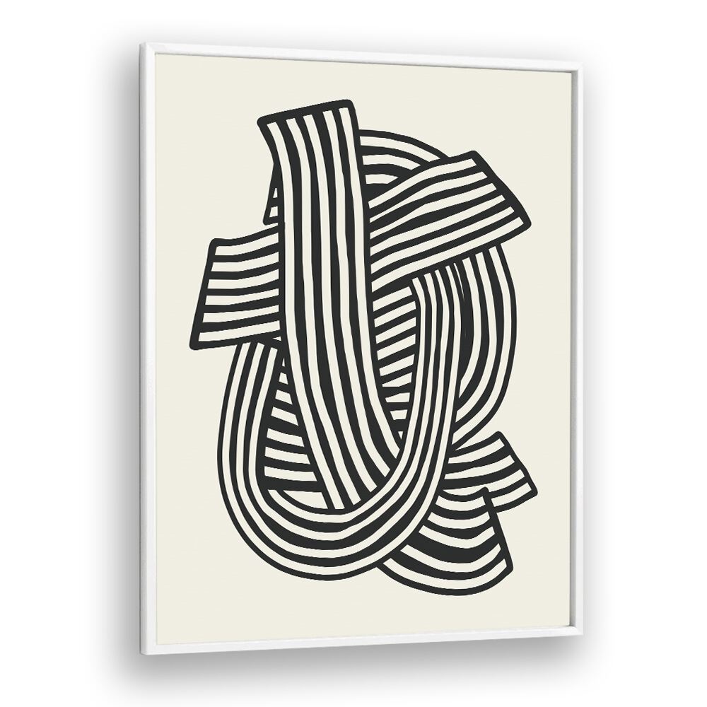 Striped Abstract In Black By Little Dean Abstract Art Abstract Paintings in White Plain Frame