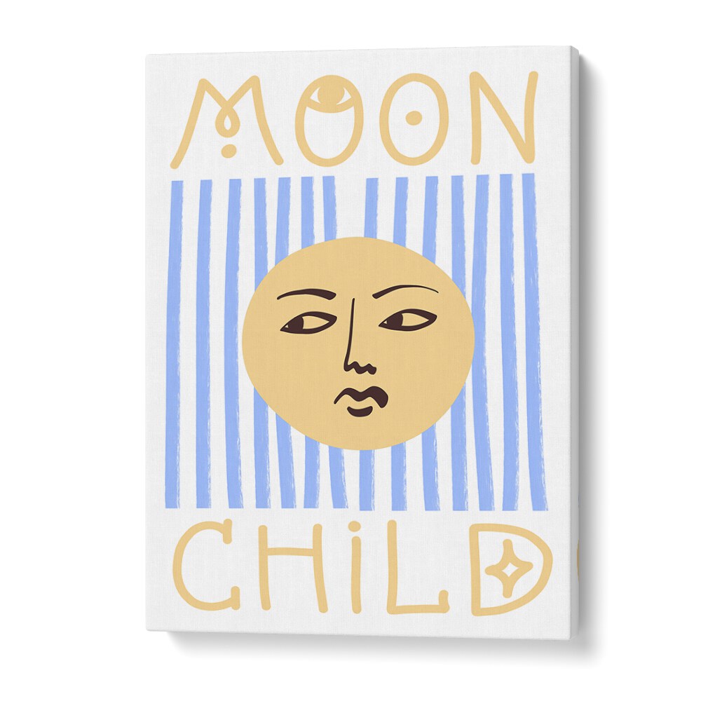 Striped Moon Child By Grace Digital Art Co Kids Paintings in Gallery Wrap