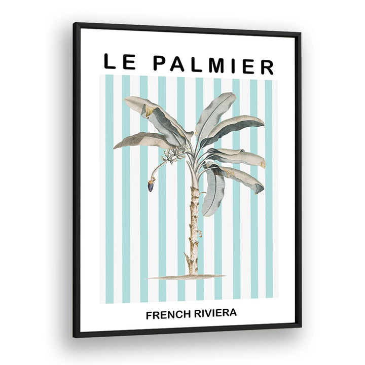 Striped Palm Tree By Grace Digital Art Co Beach Prints in Black Plain Frame