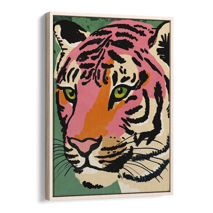 Strong Look by Treechild Kids Paintings in Oak Wood Floater Frame