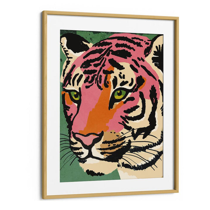 Strong Look by Treechild Kids Paintings in Oak Wood Frame With Mount