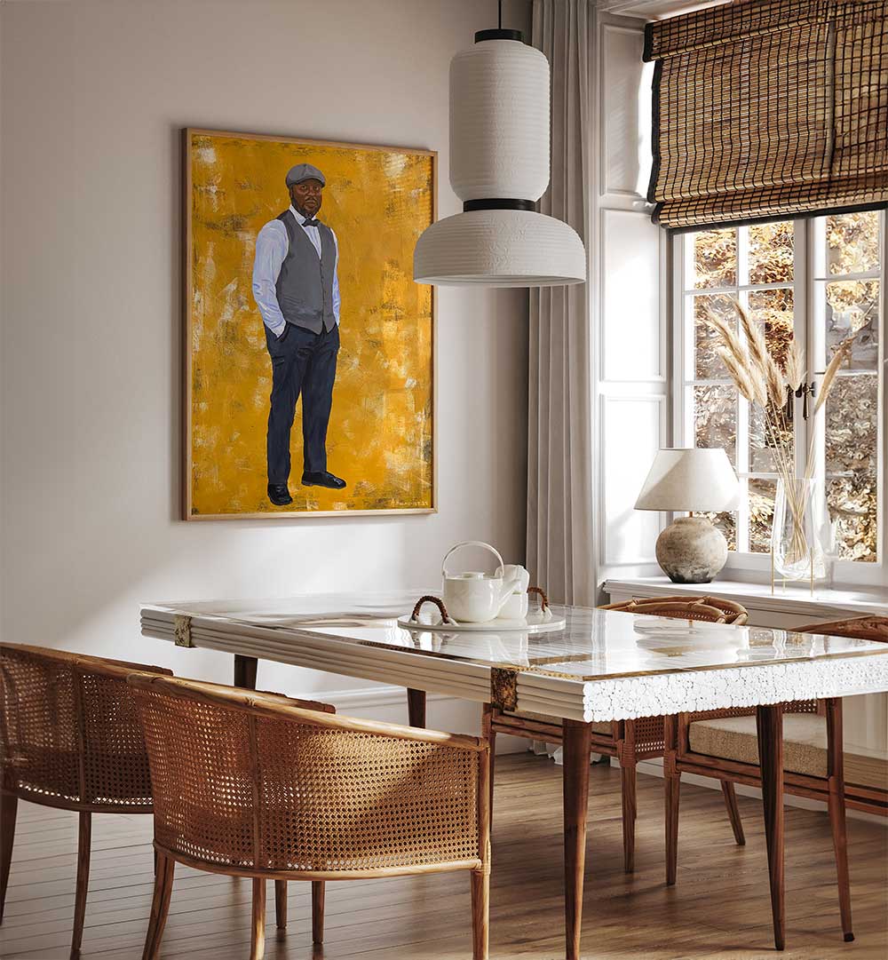 STYLISH MAN IN A CLASSIC OUTFIT , PORTRAITS & FIGURATIVE ILLUSTRATIONS