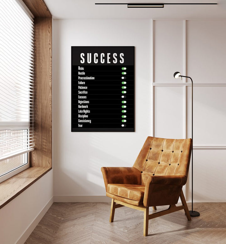 Inspirational SUCCESS, QUOTES typography poster enhancing home or office decor with motivational design.