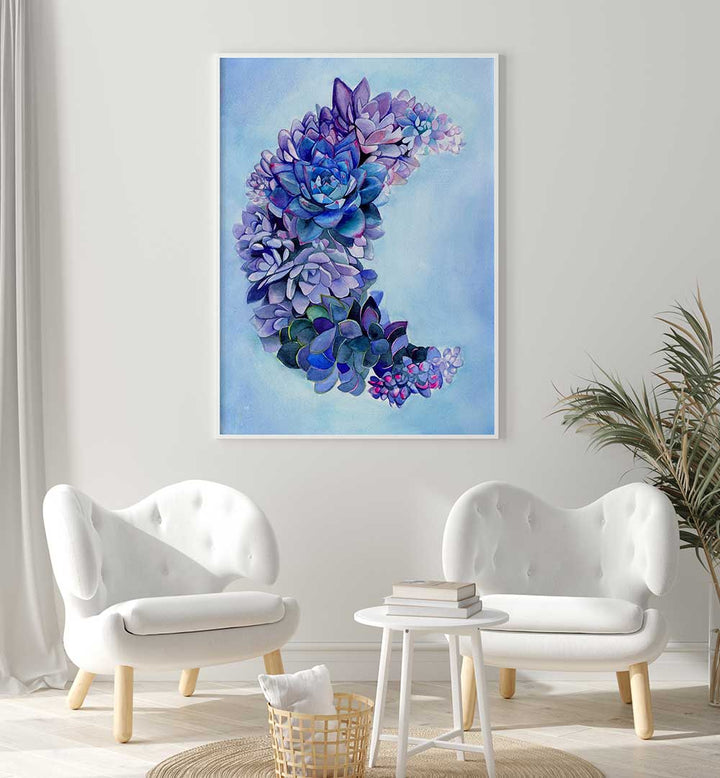 SUCCULENT MOON GARDEN LARGE , KIDS ROOM PAINTINGS