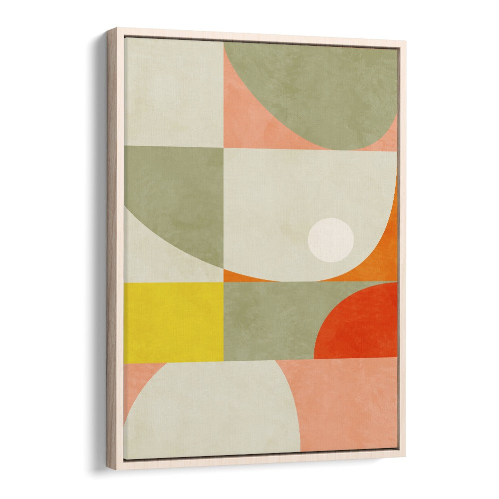 Summer Circle By Ana Rut Bre Abstract Art Abstract Paintings in Oak Wood Floater Frame