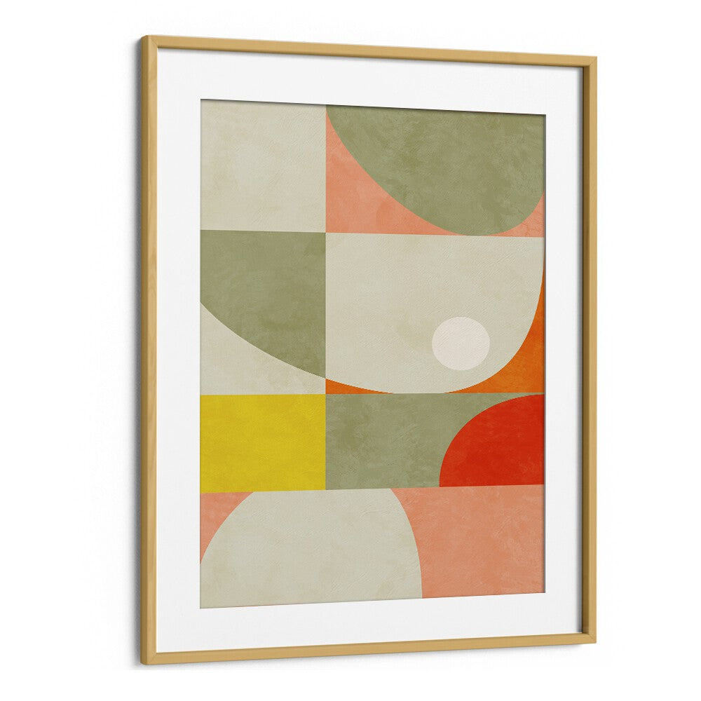 Summer Circle By Ana Rut Bre Abstract Art Abstract Paintings in Oak Wood Frame With Mount